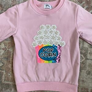 Lola + The Boys PEARLS AND POPCORN SWEATSHIRT in Blush Pink